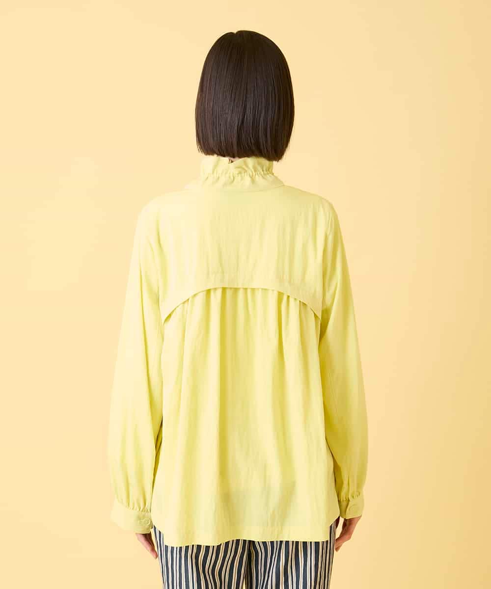 RLJED01410 HIROKO BIS GRANDE(ヒロコ ビス グランデ) 【大きいサイズ】ナチュラルワッシャーギャザーライトブルゾン ライトイエロー