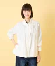 RLJED01410 HIROKO BIS GRANDE(ヒロコ ビス グランデ) 【大きいサイズ】ナチュラルワッシャーギャザーライトブルゾン ライトイエロー