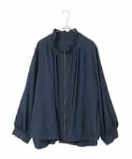RLJED01410 HIROKO BIS GRANDE(ヒロコ ビス グランデ) ナチュラルワッシャーギャザーライトブルゾン ネイビー