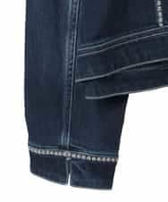 RLJED10350 HIROKO BIS GRANDE(ヒロコ ビス グランデ) 【大きいサイズ】ピンタックデニムジャケット ネイビー