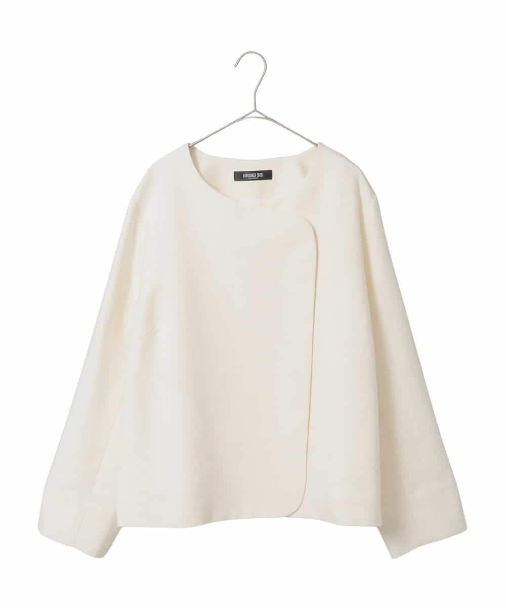 RLJED45410 HIROKO BIS GRANDE(ヒロコ ビス グランデ) ジャカードノーカラージャケット アイボリー