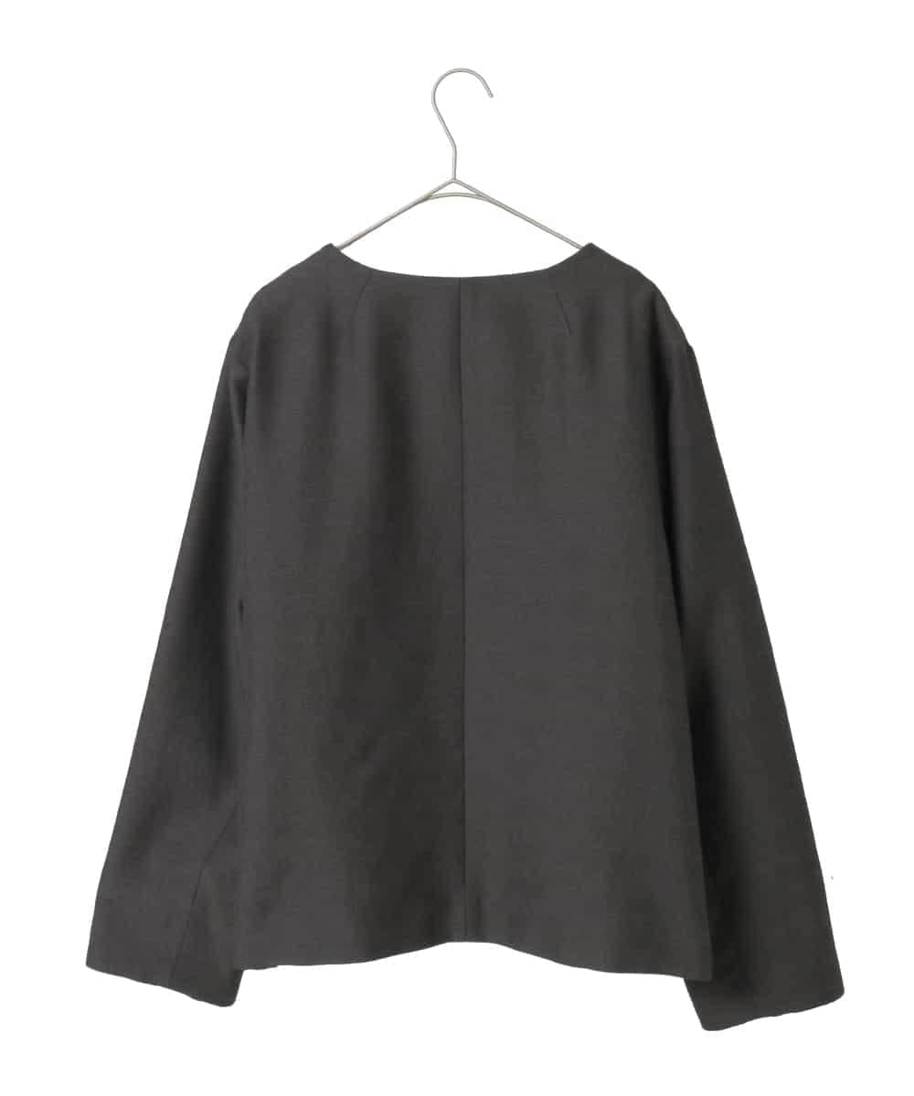 RLJED45410 HIROKO BIS GRANDE(ヒロコ ビス グランデ) ジャカードノーカラージャケット ダークグレー