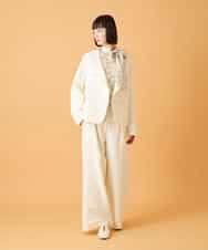 RLJED45410 HIROKO BIS GRANDE(ヒロコ ビス グランデ) 【大きいサイズ】ジャカードノーカラージャケット /洗える ダークグレー