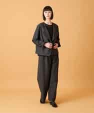 RLJED45410 HIROKO BIS GRANDE(ヒロコ ビス グランデ) 【大きいサイズ】ジャカードノーカラージャケット /洗える ダークグレー