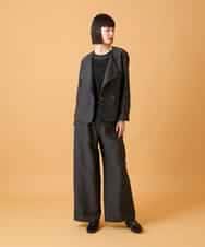 RLJED45410 HIROKO BIS GRANDE(ヒロコ ビス グランデ) 【大きいサイズ】ジャカードノーカラージャケット /洗える ダークグレー