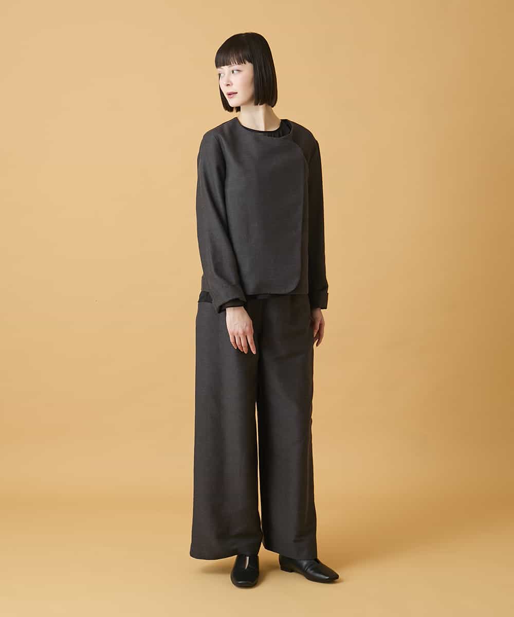 RLJED45410 HIROKO BIS GRANDE(ヒロコ ビス グランデ) 【大きいサイズ】ジャカードノーカラージャケット /洗える ダークグレー