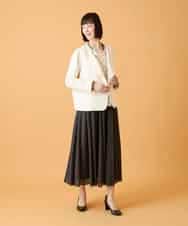 RLJED45410 HIROKO BIS GRANDE(ヒロコ ビス グランデ) 【大きいサイズ】ジャカードノーカラージャケット /洗える ダークグレー