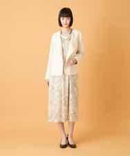 RLJED45410 HIROKO BIS GRANDE(ヒロコ ビス グランデ) 【大きいサイズ】ジャカードノーカラージャケット /洗える ダークグレー