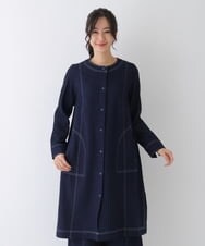 RLJES10310 HIROKO BIS GRANDE(ヒロコ ビス グランデ) 【洗える】ノーカラーコート ネイビー