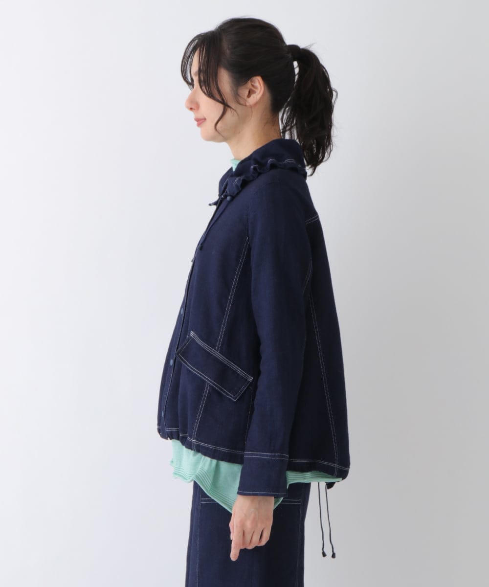 RLJES11290 HIROKO BIS GRANDE(ヒロコ ビス グランデ) 【洗える】Aラインショートブルゾン グリーン