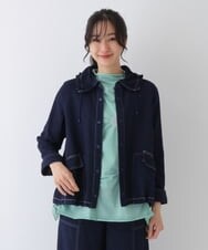 RLJES11290 HIROKO BIS GRANDE(ヒロコ ビス グランデ) 【洗える】Aラインショートブルゾン グリーン