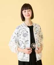 RLJGE05380 HIROKO BIS GRANDE(ヒロコ ビス グランデ) 【先行予約/大きいサイズ】フラワーレースデザインブルゾン ホワイト