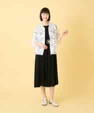 RLJGE05380 HIROKO BIS GRANDE(ヒロコ ビス グランデ) 【先行予約/大きいサイズ】フラワーレースデザインブルゾン ホワイト