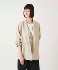 RLJGE10350 HIROKO BIS GRANDE(ヒロコ ビス グランデ) 【大きいサイズ】リネンライクジャケット ベージュ