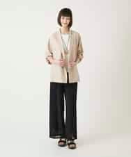 RLJGE10350 HIROKO BIS GRANDE(ヒロコ ビス グランデ) 【大きいサイズ】リネンライクジャケット ベージュ