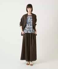 RLJGE10350 HIROKO BIS GRANDE(ヒロコ ビス グランデ) 【大きいサイズ】リネンライクジャケット ベージュ