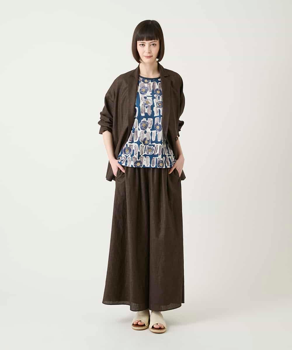 RLJGE10350 HIROKO BIS GRANDE(ヒロコ ビス グランデ) 【大きいサイズ】リネンライクジャケット ベージュ