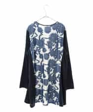 RLKAA06280 HIROKO BIS GRANDE(ヒロコ ビス グランデ) 【大きいサイズ】花柄カットジャカードチュニック /洗える ネイビー