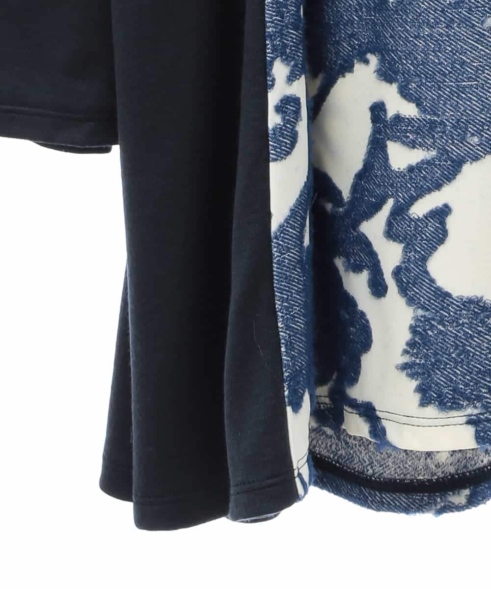 RLKAA06280 HIROKO BIS GRANDE(ヒロコ ビス グランデ) 【大きいサイズ】花柄カットジャカードチュニック /洗える ネイビー