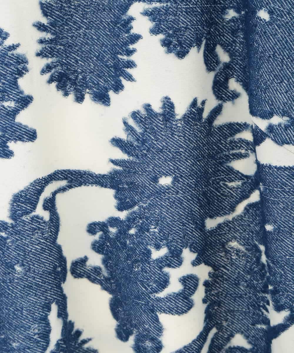 RLKAA06280 HIROKO BIS GRANDE(ヒロコ ビス グランデ) 【大きいサイズ】花柄カットジャカードチュニック /洗える ネイビー