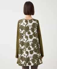 RLKAA06280 HIROKO BIS GRANDE(ヒロコ ビス グランデ) 【大きいサイズ】花柄カットジャカードチュニック /洗える ネイビー