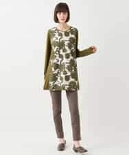 RLKAA06280 HIROKO BIS GRANDE(ヒロコ ビス グランデ) 【大きいサイズ】花柄カットジャカードチュニック /洗える ネイビー