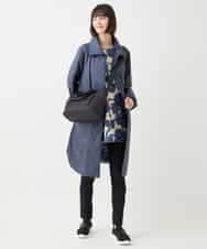 RLKAA06280 HIROKO BIS GRANDE(ヒロコ ビス グランデ) 【大きいサイズ】花柄カットジャカードチュニック /洗える ネイビー