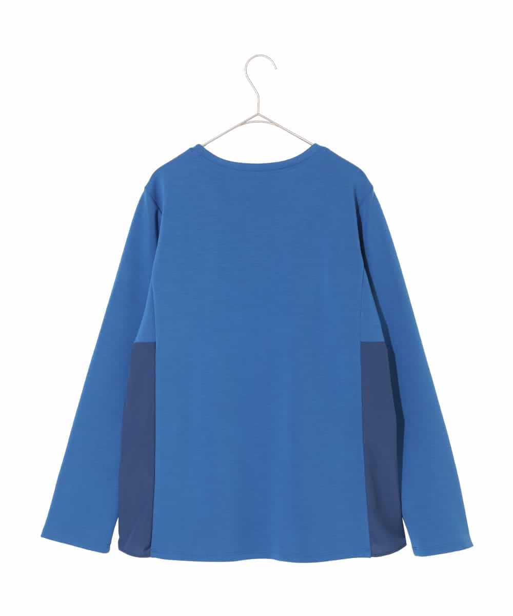 RLKAD01290 HIROKO BIS GRANDE(ヒロコ ビス グランデ) 【大きいサイズ】スパンコール刺繍ロゴプルオーバー /洗える ブルー