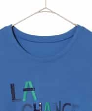 RLKAD01290 HIROKO BIS GRANDE(ヒロコ ビス グランデ) 【大きいサイズ】スパンコール刺繍ロゴプルオーバー /洗える ブルー