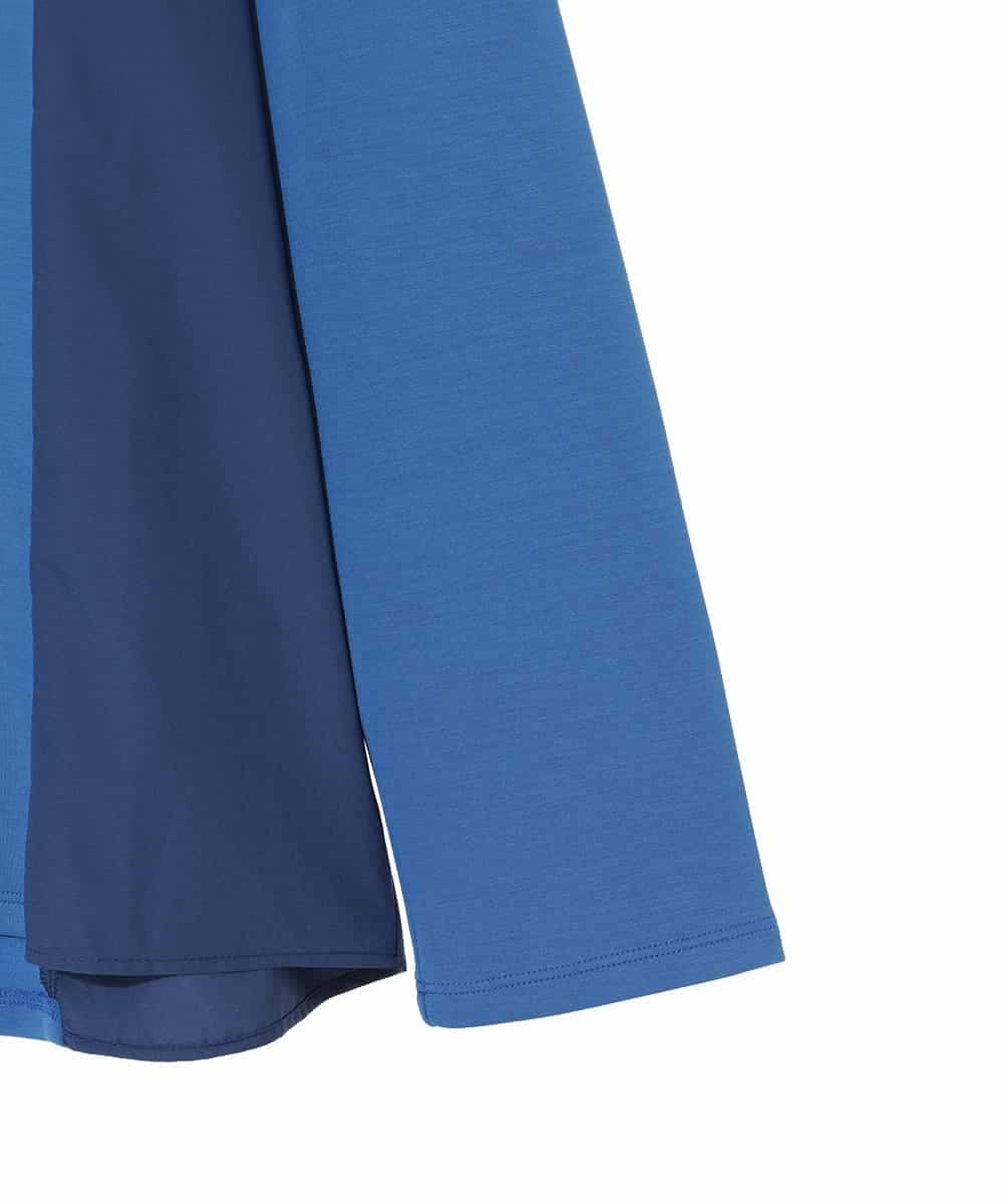 RLKAD01290 HIROKO BIS GRANDE(ヒロコ ビス グランデ) 【大きいサイズ】スパンコール刺繍ロゴプルオーバー /洗える ブルー