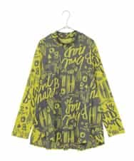 RLKAE33250 HIROKO BIS GRANDE(ヒロコ ビス グランデ) アートロゴ総柄モックネックカットソー カーキ