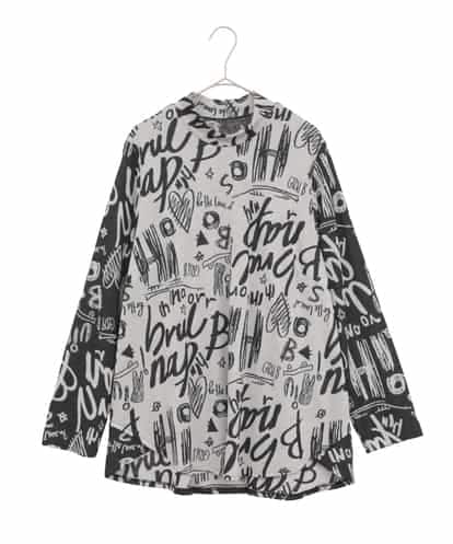 RLKAE33250 HIROKO BIS GRANDE アートロゴ総柄モックネックカットソー