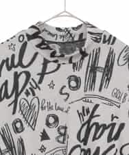 RLKAE33250 HIROKO BIS GRANDE(ヒロコ ビス グランデ) アートロゴ総柄モックネックカットソー ライトグレー