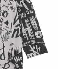 RLKAE33250 HIROKO BIS GRANDE(ヒロコ ビス グランデ) アートロゴ総柄モックネックカットソー ライトグレー