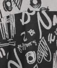 RLKAE33250 HIROKO BIS GRANDE(ヒロコ ビス グランデ) アートロゴ総柄モックネックカットソー ライトグレー