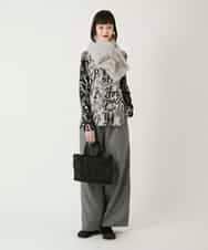 RLKAE33250 HIROKO BIS GRANDE(ヒロコ ビス グランデ) アートロゴ総柄モックネックカットソー ライトグレー