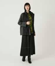 RLKAE33250 HIROKO BIS GRANDE(ヒロコ ビス グランデ) アートロゴ総柄モックネックカットソー ライトグレー