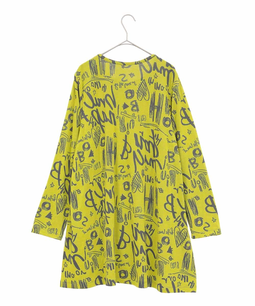 RLKAE34280 HIROKO BIS GRANDE(ヒロコ ビス グランデ) アートロゴ総柄チュニックカットソー カーキ