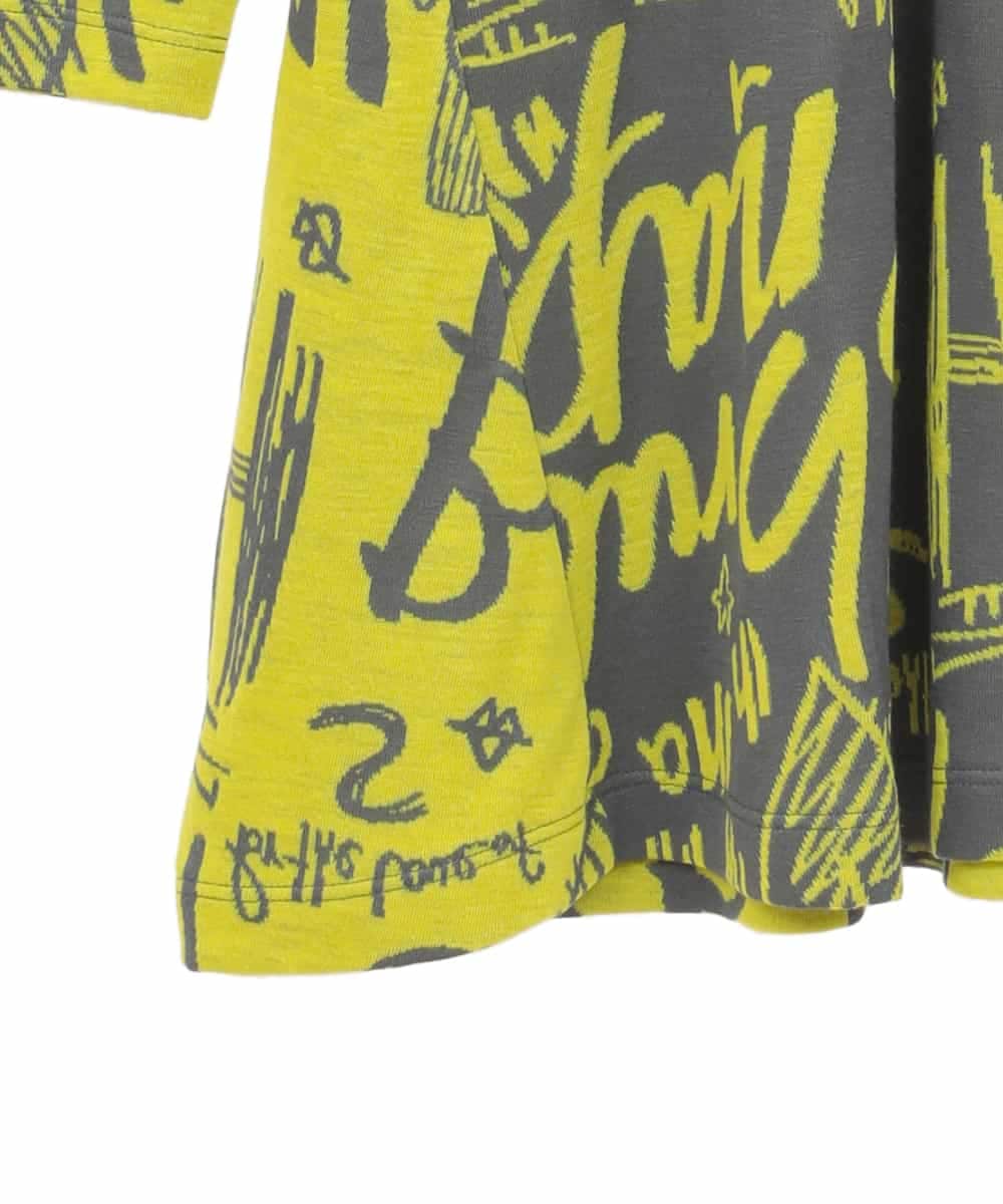 RLKAE34280 HIROKO BIS GRANDE(ヒロコ ビス グランデ) アートロゴ総柄チュニックカットソー カーキ