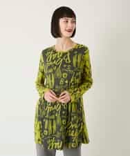 RLKAE34280 HIROKO BIS GRANDE(ヒロコ ビス グランデ) アートロゴ総柄チュニックカットソー カーキ