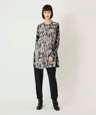 RLKAE34280 HIROKO BIS GRANDE(ヒロコ ビス グランデ) アートロゴ総柄チュニックカットソー カーキ