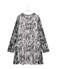 RLKAE34280 HIROKO BIS GRANDE(ヒロコ ビス グランデ) アートロゴ総柄チュニックカットソー ライトグレー