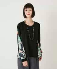 RLKAE35280 HIROKO BIS GRANDE(ヒロコ ビス グランデ) デジタルフラワージョイントカットソー ブラック