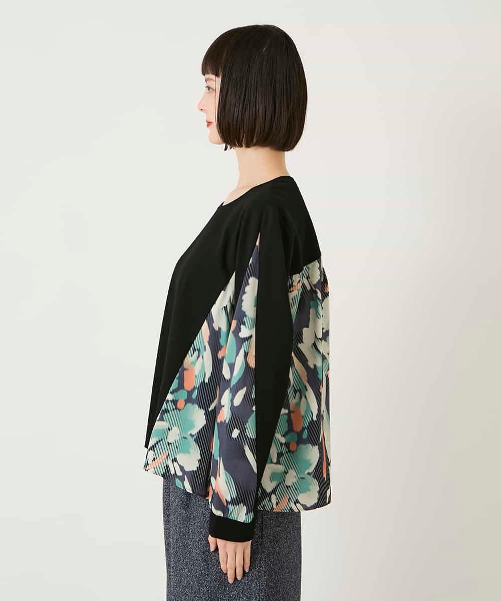 RLKAE35280 HIROKO BIS GRANDE(ヒロコ ビス グランデ) デジタルフラワージョイントカットソー ブラック