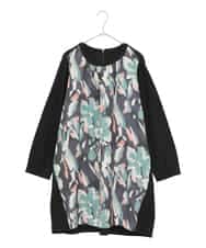 RLKAE36300 HIROKO BIS GRANDE(ヒロコ ビス グランデ) デジタルフラワージョイントチュニック ブラック