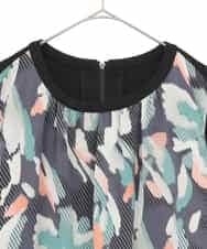 RLKAE36300 HIROKO BIS GRANDE(ヒロコ ビス グランデ) デジタルフラワージョイントチュニック ブラック