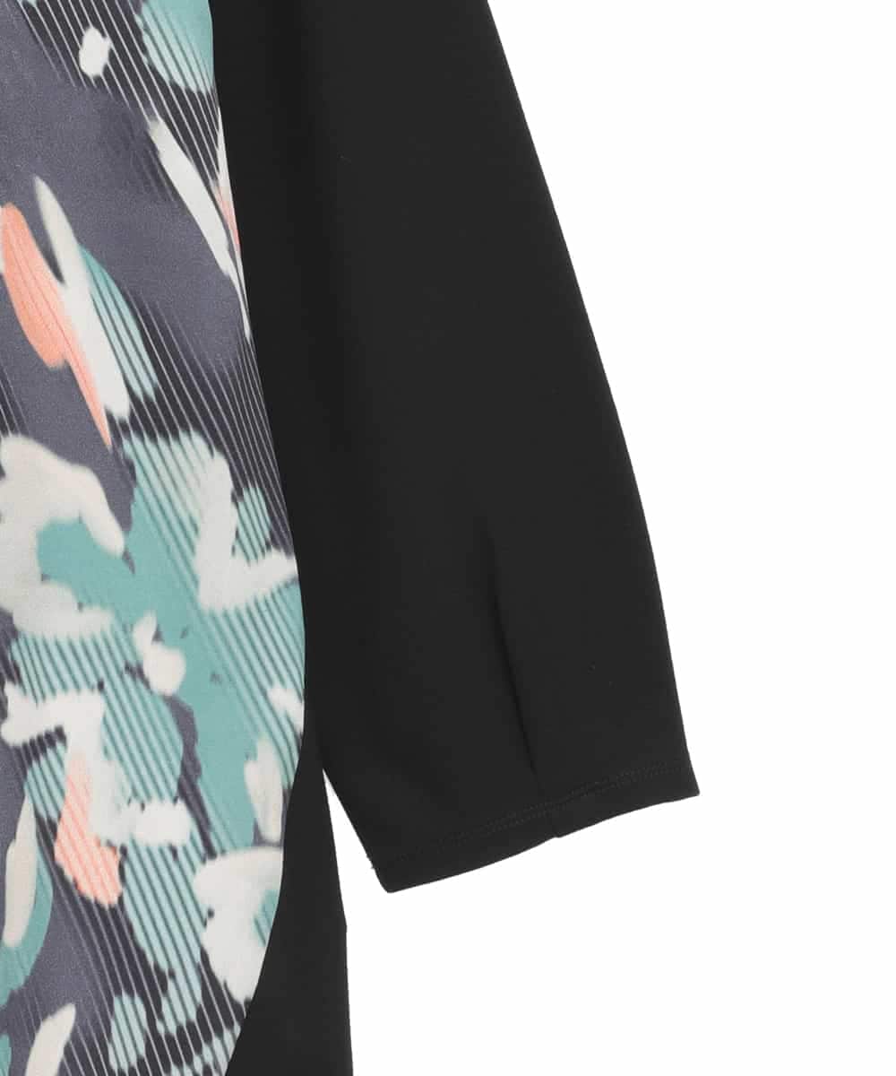 RLKAE36300 HIROKO BIS GRANDE(ヒロコ ビス グランデ) デジタルフラワージョイントチュニック ブラック