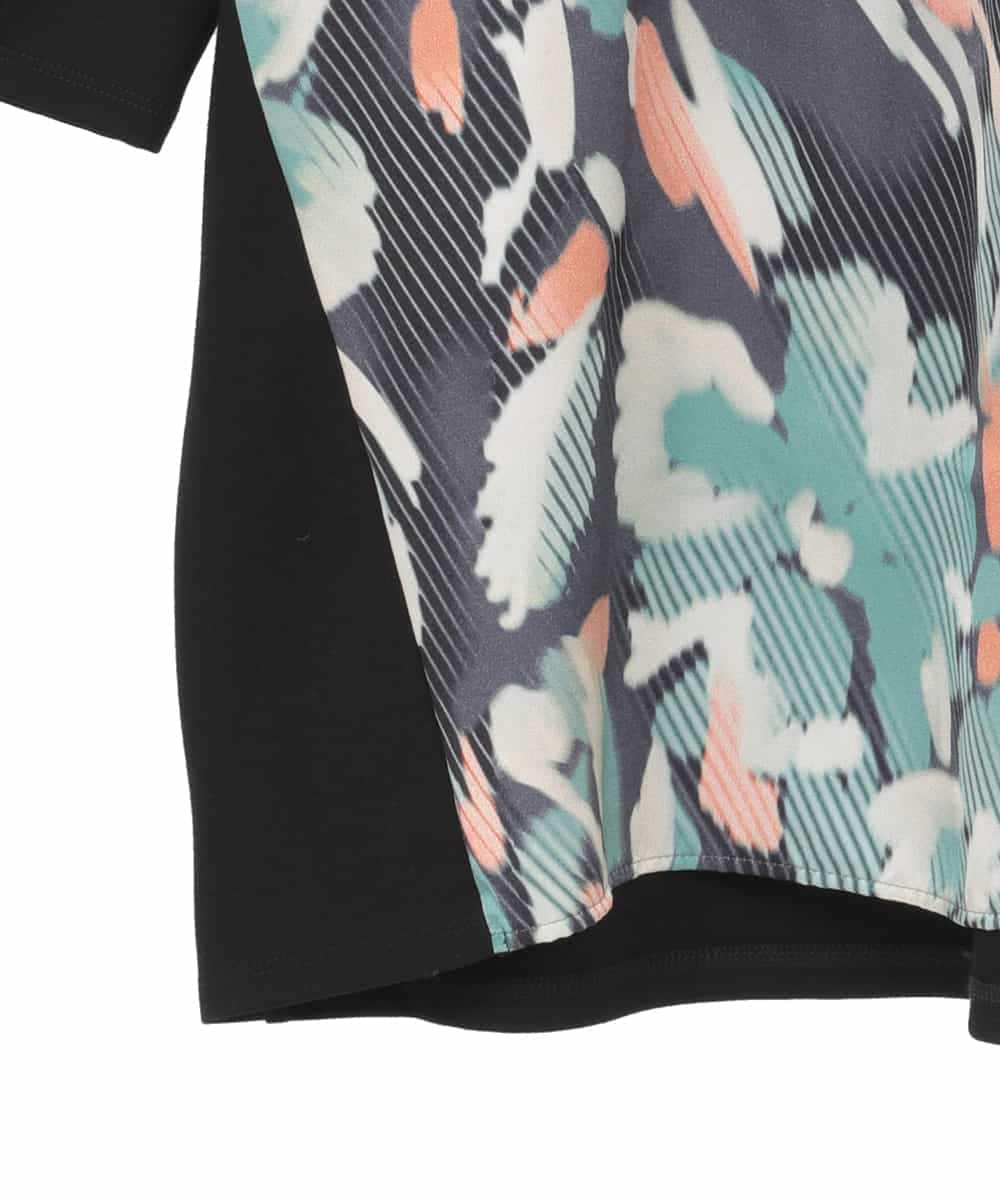 RLKAE36300 HIROKO BIS GRANDE(ヒロコ ビス グランデ) デジタルフラワージョイントチュニック ブラック