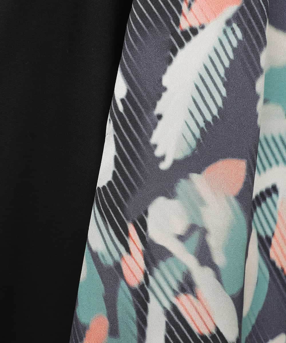 RLKAE36300 HIROKO BIS GRANDE(ヒロコ ビス グランデ) デジタルフラワージョイントチュニック ブラック