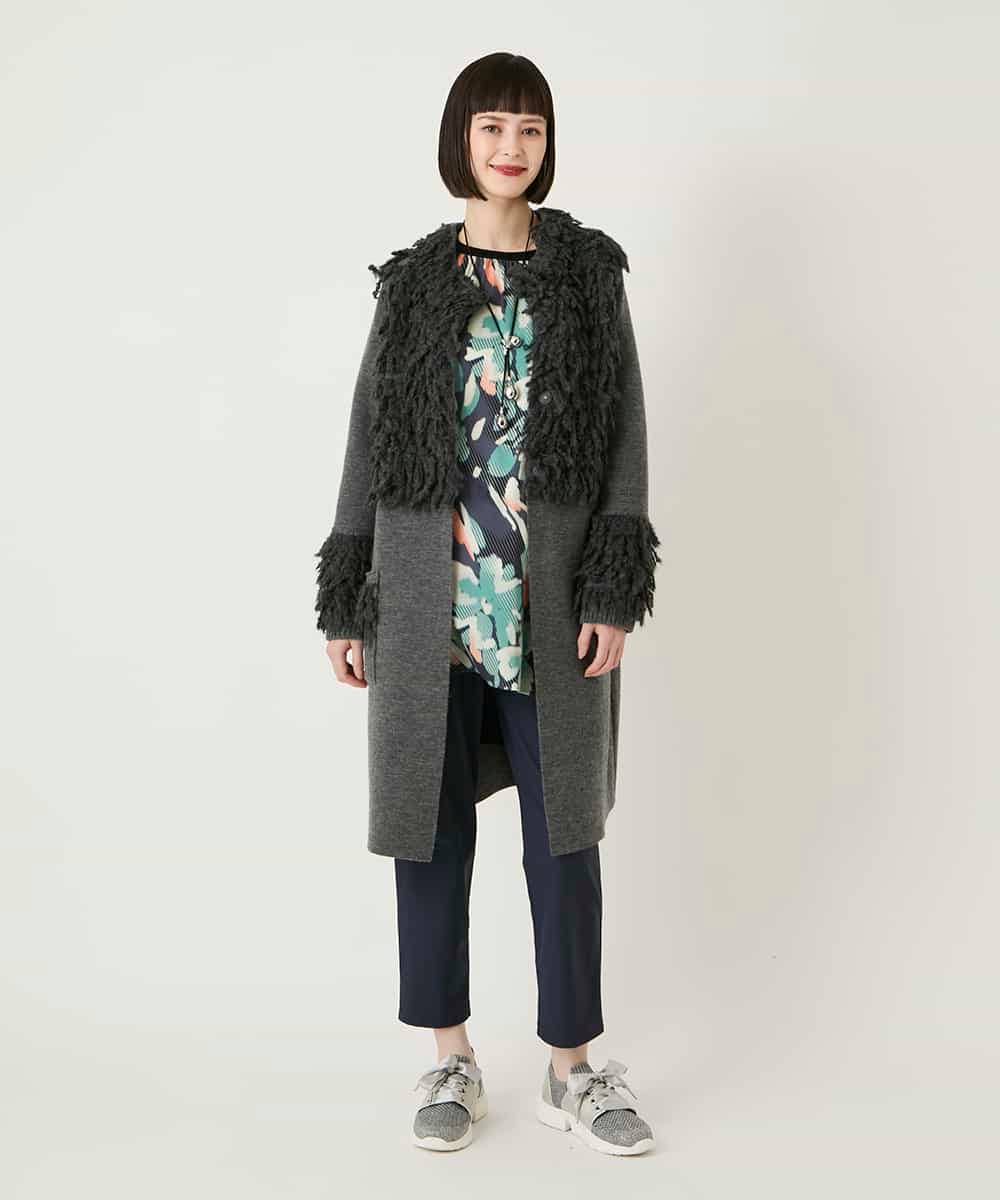 RLKAE36300 HIROKO BIS GRANDE(ヒロコ ビス グランデ) デジタルフラワージョイントチュニック ブラック